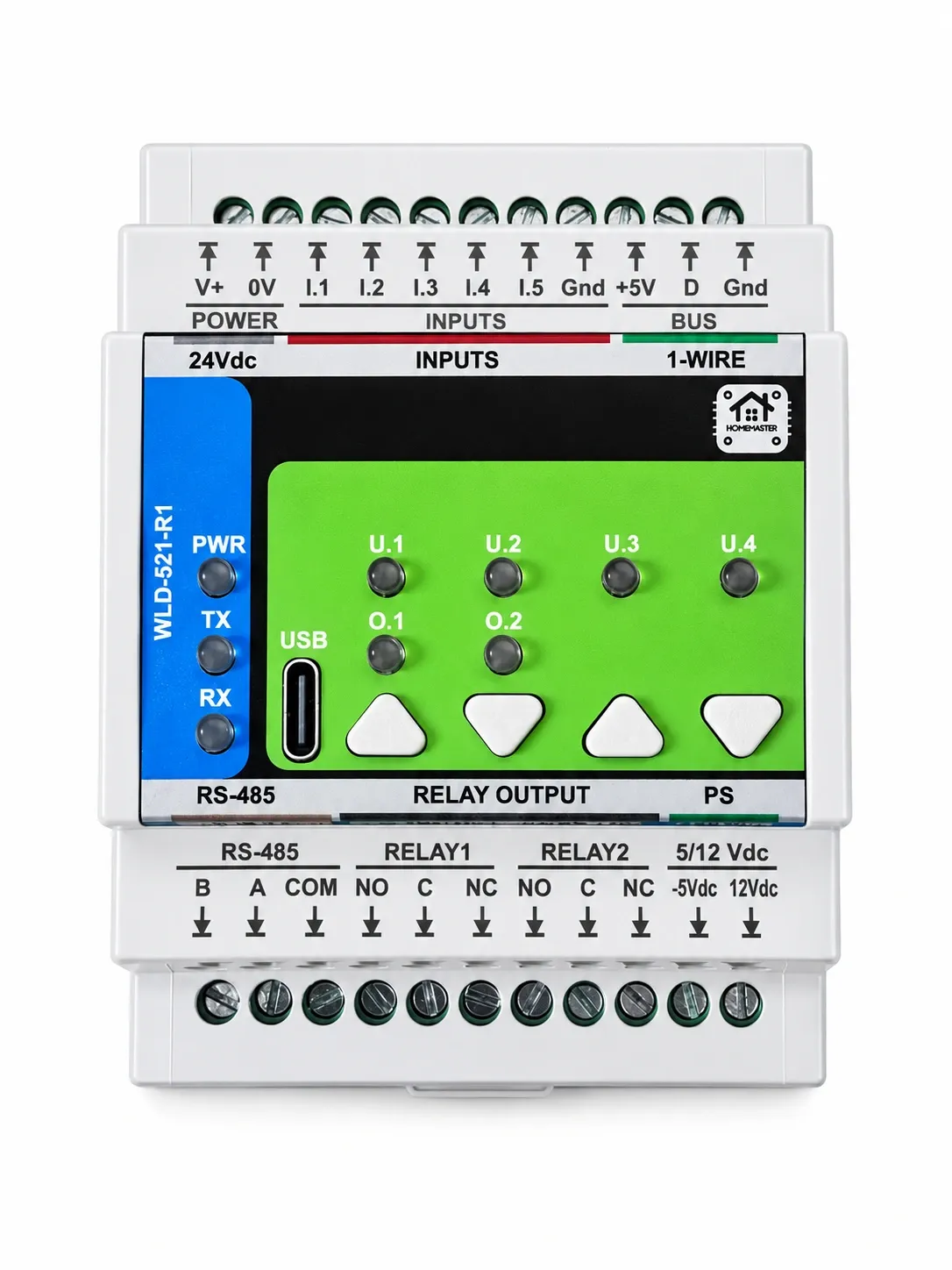 [HM-WLD-521-R1] Water Leak Detection Module for Home Assistant — WLD-521-R1, 5 Zones, Modbus RTU