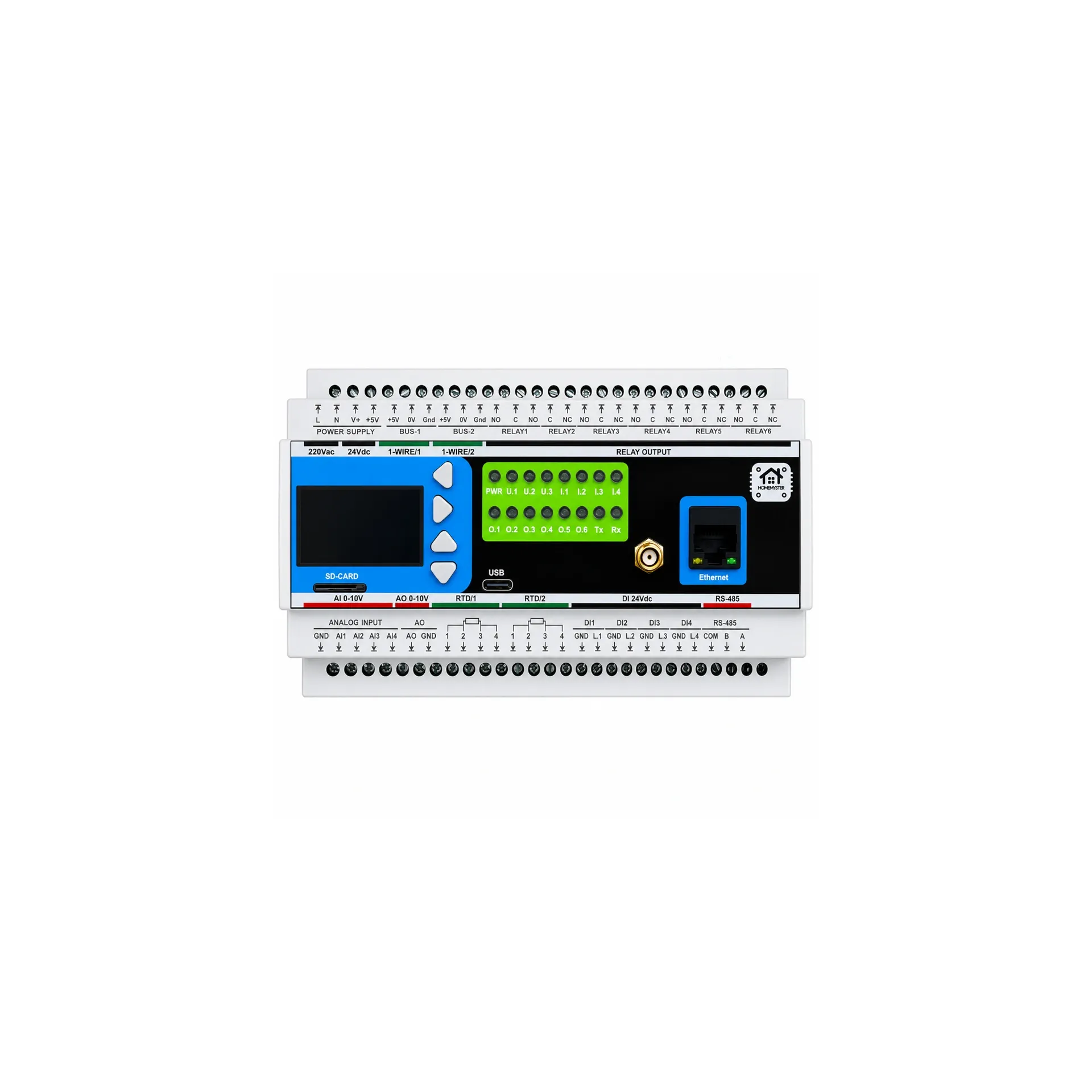 [HM-MINIPLC] HomeMaster MiniPLC — ESP32 DIN-Rail PLC, Modbus, Ethernet, ESPHome