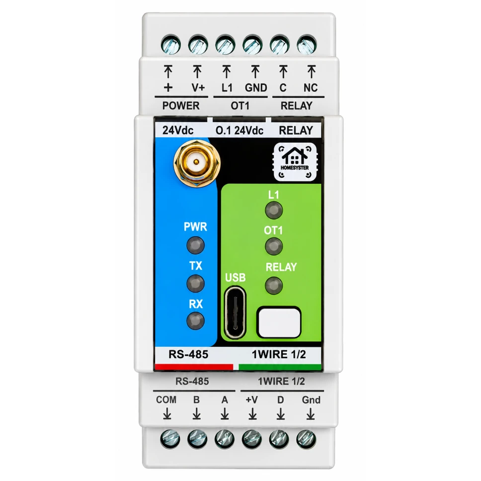 [HM-MICROPLC] HomeMaster MicroPLC — ESP32 DIN-Rail Controller, Modbus, ESPHome