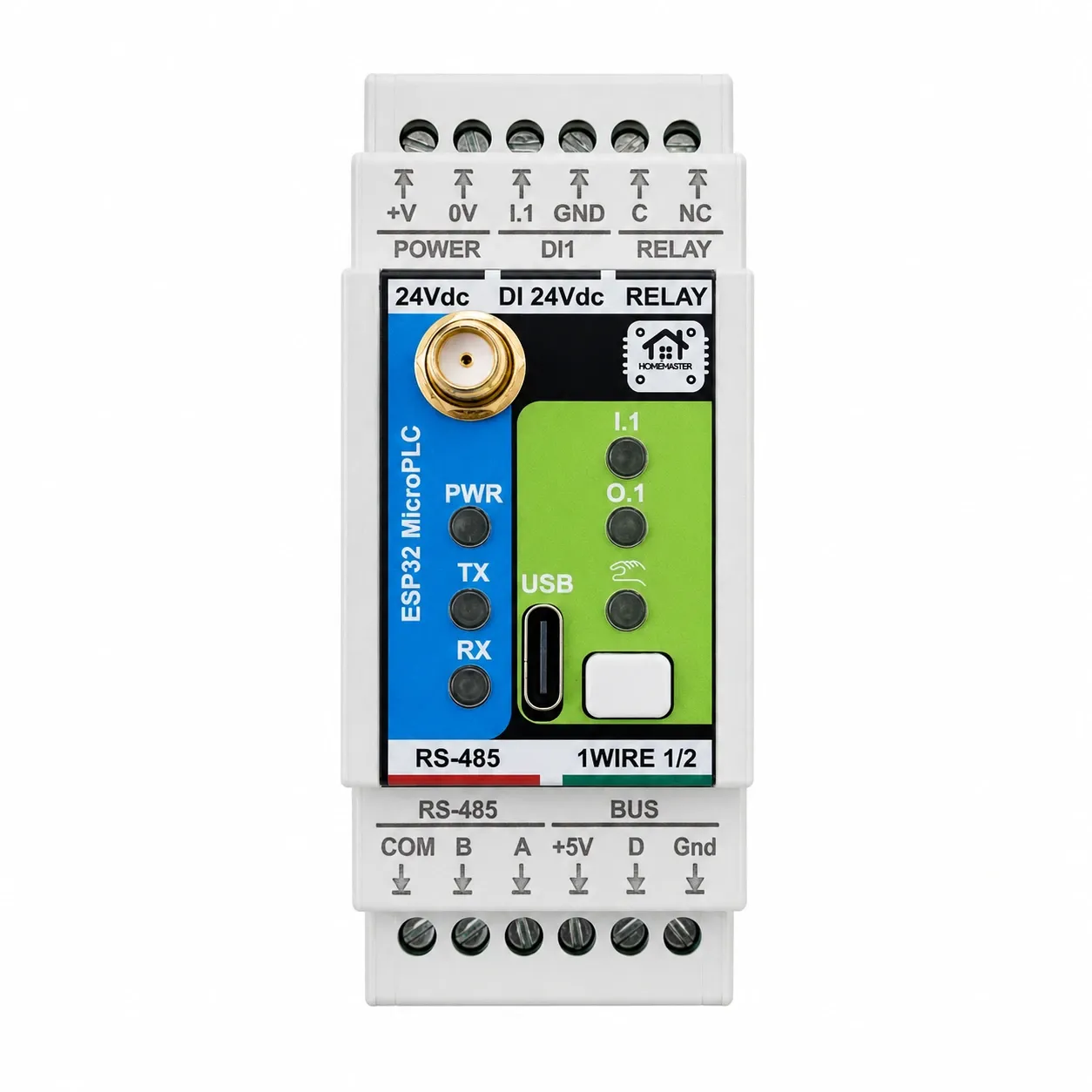 [HM-MICROPLC] HomeMaster MicroPLC — ESP32 DIN-Rail Controller, Modbus, ESPHome