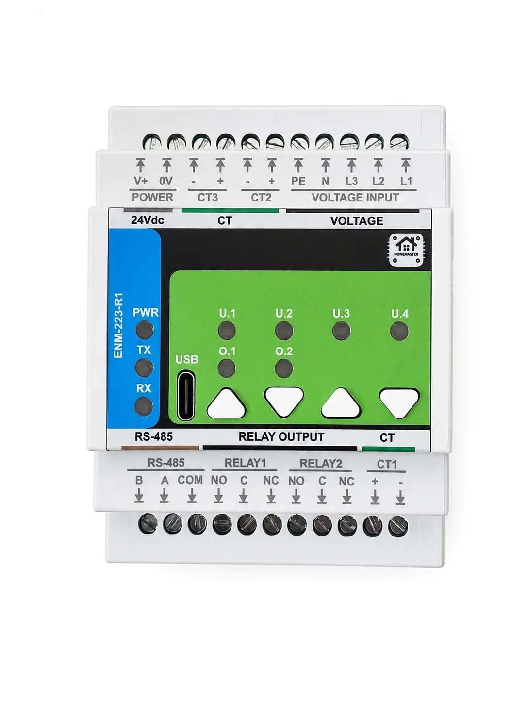 3-Phase Energy Meter for Home Assistant — ENM-223-R1, DIN Rail, Modbus RTU